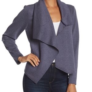 ANNE KLEIN ASYMMETRICAL SNAP KNIT JACKET